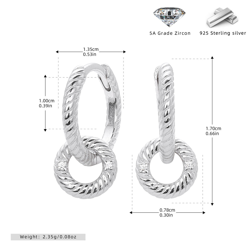 Damen Creolen mit elegantem Ketten- und Zirkon-Design Shop Nory