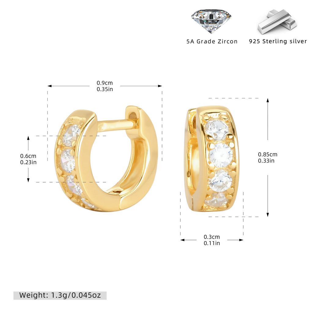 Damen Creolenohrringe mit funkelnden Zirkonsteinen aus hochwertigem 925er Sterlingsilber Shop Nory