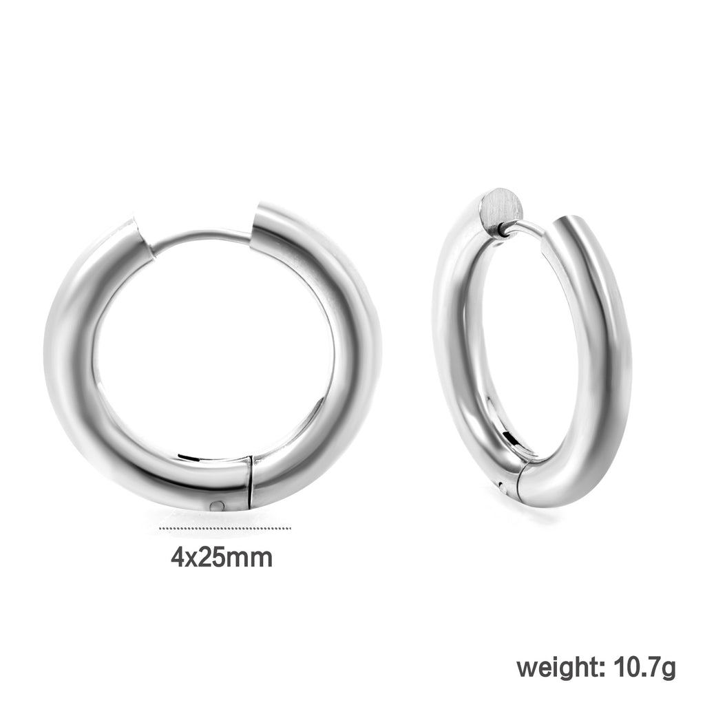 Damen moderne geschwungene Edelstahl-Ohrstecker Shop Nory