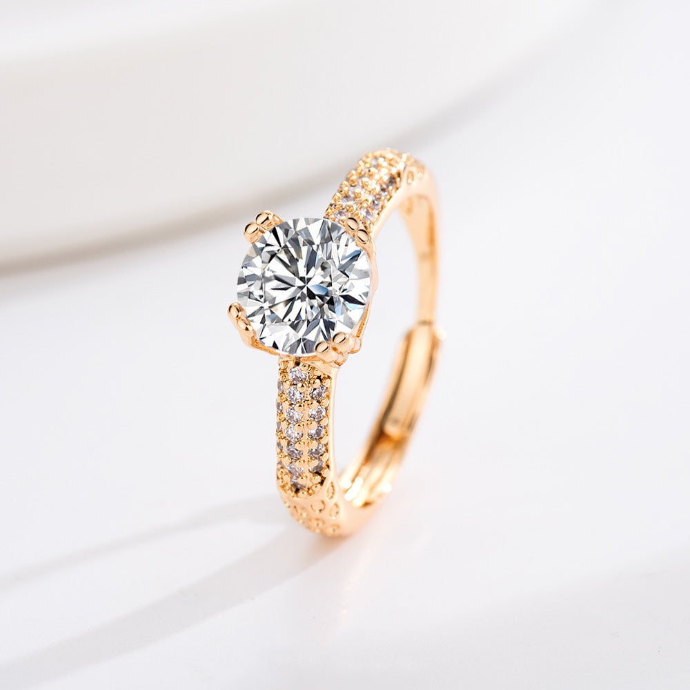 Damen Eleganter Schmuckring mit funkelndem Kristall Shop Nory