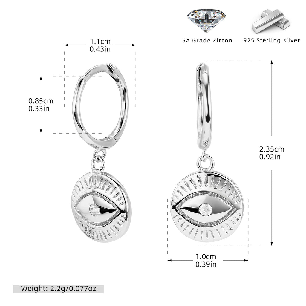 Damen Ohrhänger mit schützendem Augenmotiv aus hochwertigem 925 Sterling Silber Shop Nory