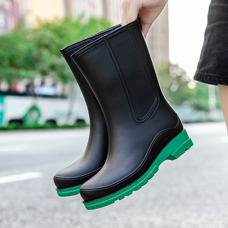 Damen Chelsea Regenstiefel aus Vollgummi mit elastischen Einsätzen und profilierter Luglaufsohle Shop Nory