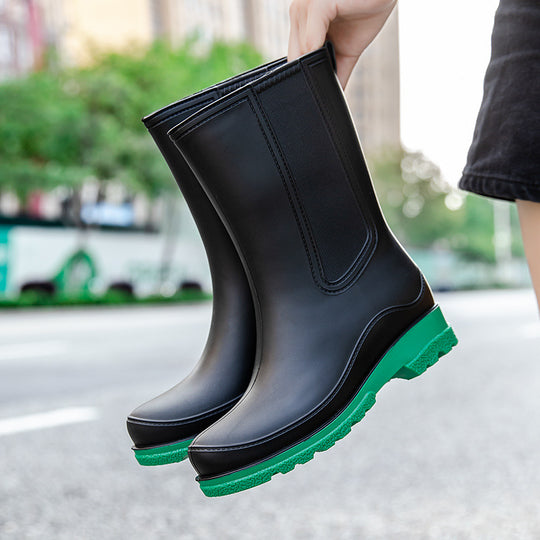 Damen Chelsea Regenstiefel aus Vollgummi mit elastischen Einsätzen und profilierter Luglaufsohle Shop Nory