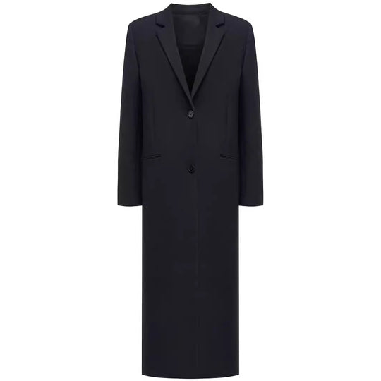 Damen lang geschnittener einreihiger Oversize-Mantel mit schmalem Revers Shop Nory