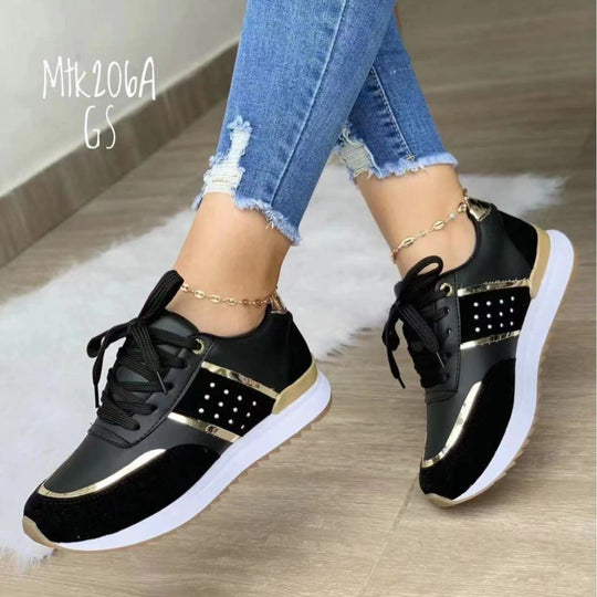 Damen Trendige Plateau-Sneaker mit Metallic-Akzenten und gepolsterter Komfortsohle Shop Nory