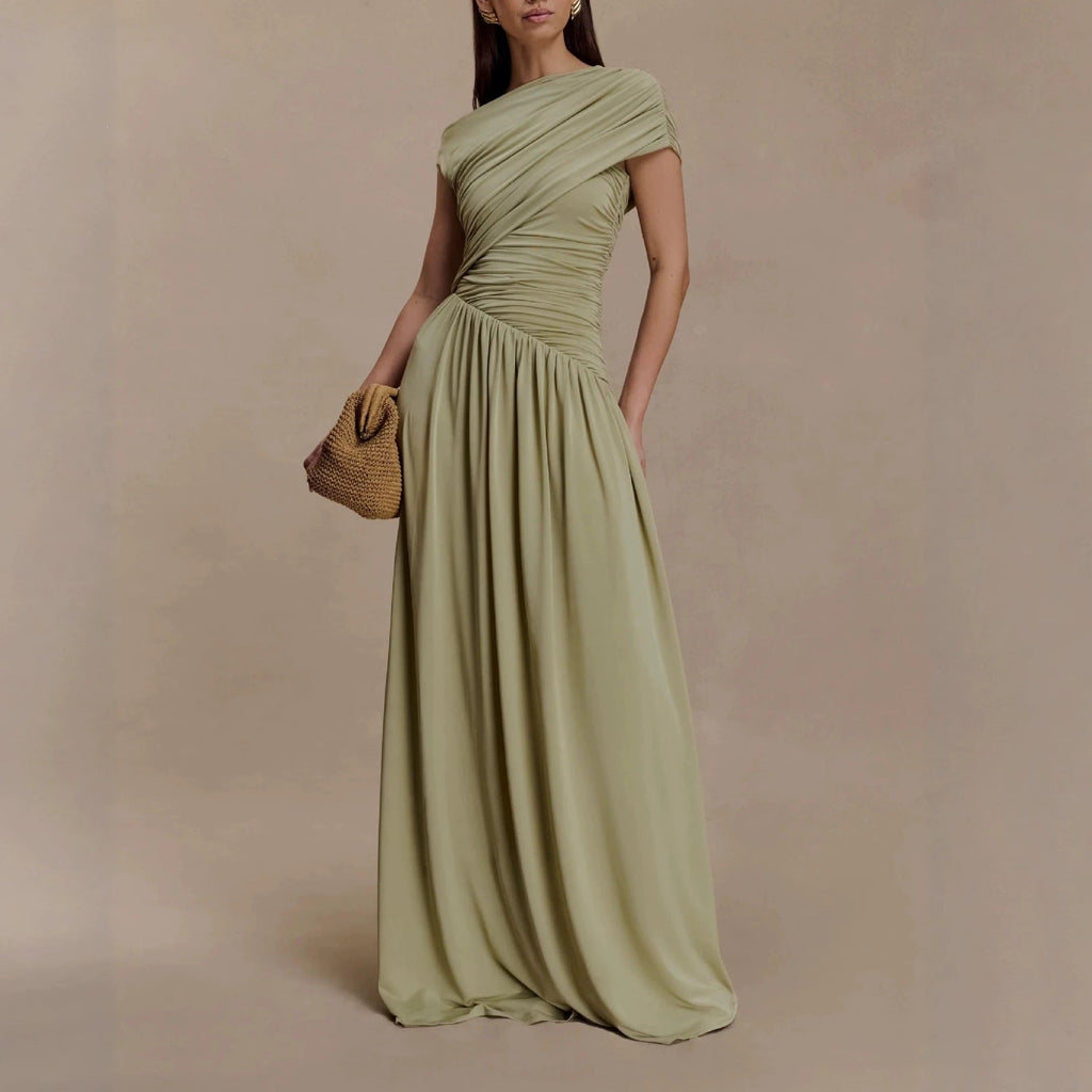 Damen Elegantes Abendkleid mit asymmetrischen Rüschendetails