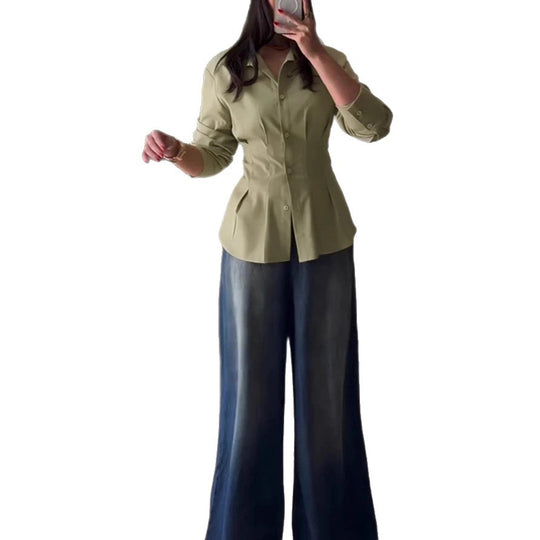Damen Tailliertes Hemd mit Wiener Nähten, betonter Taille und extraweiten Manschetten Shop Nory