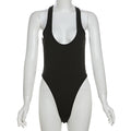 Damen Eleganter Hochschnitt Badeanzug Shopnory