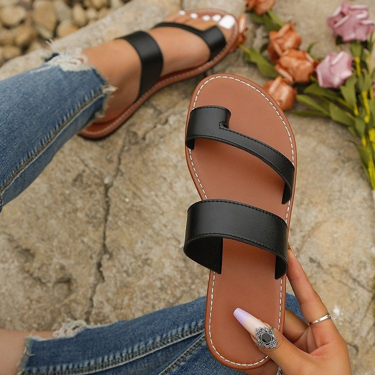 Damen Zehentrenner-Sandalen mit verstellbarem Riemen und anatomischer Fußbettung Shopnory