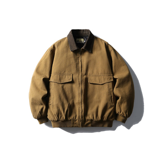 Herren Robuster Canvas-Blouson mit Cordkragen und Utility‑Taschen Shop Nory
