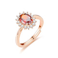 Damen Ring mit funkelndem Zirkonia-Besatz und ovalem Schmuckstein Shop Nory