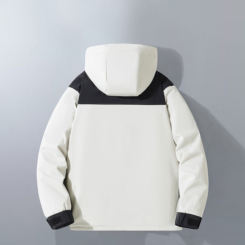 Herren Wasserabweisender Winterparka mit Kapuze, Thermoisolierung und kontrastierenden Schulterpaneelen Shop Nory