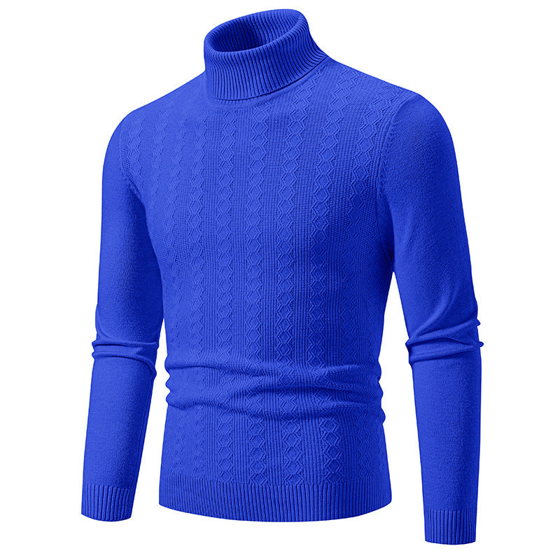 Herren Feiner Rollkragenpullover aus Feinstrick mit Zopfmuster und schmaler Silhouette Shop Nory