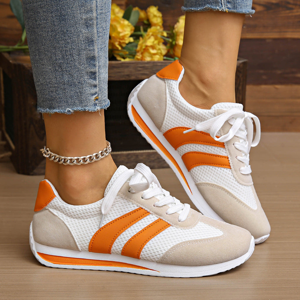 Damen sportliche Sneaker mit atmungsaktiven Mesh-Einsätzen