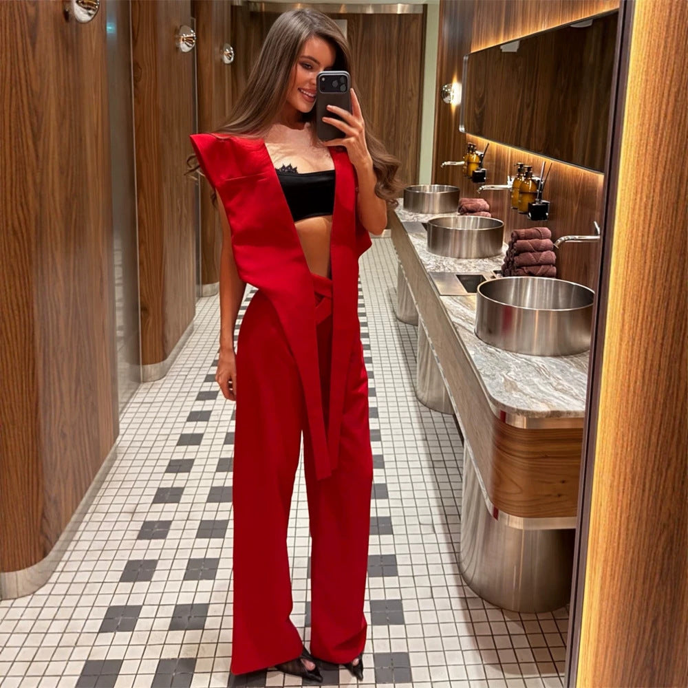 Damen Ärmellose Longline-Weste mit schulterbetonter Silhouette Shop Nory
