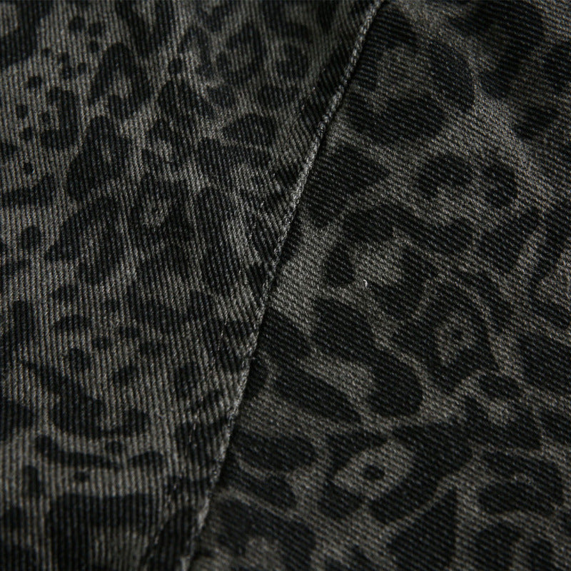 Herren Weite Boxy-Jacke mit Leoprint, durchgehendem Reißverschluss und elastischem Saum Shop Nory