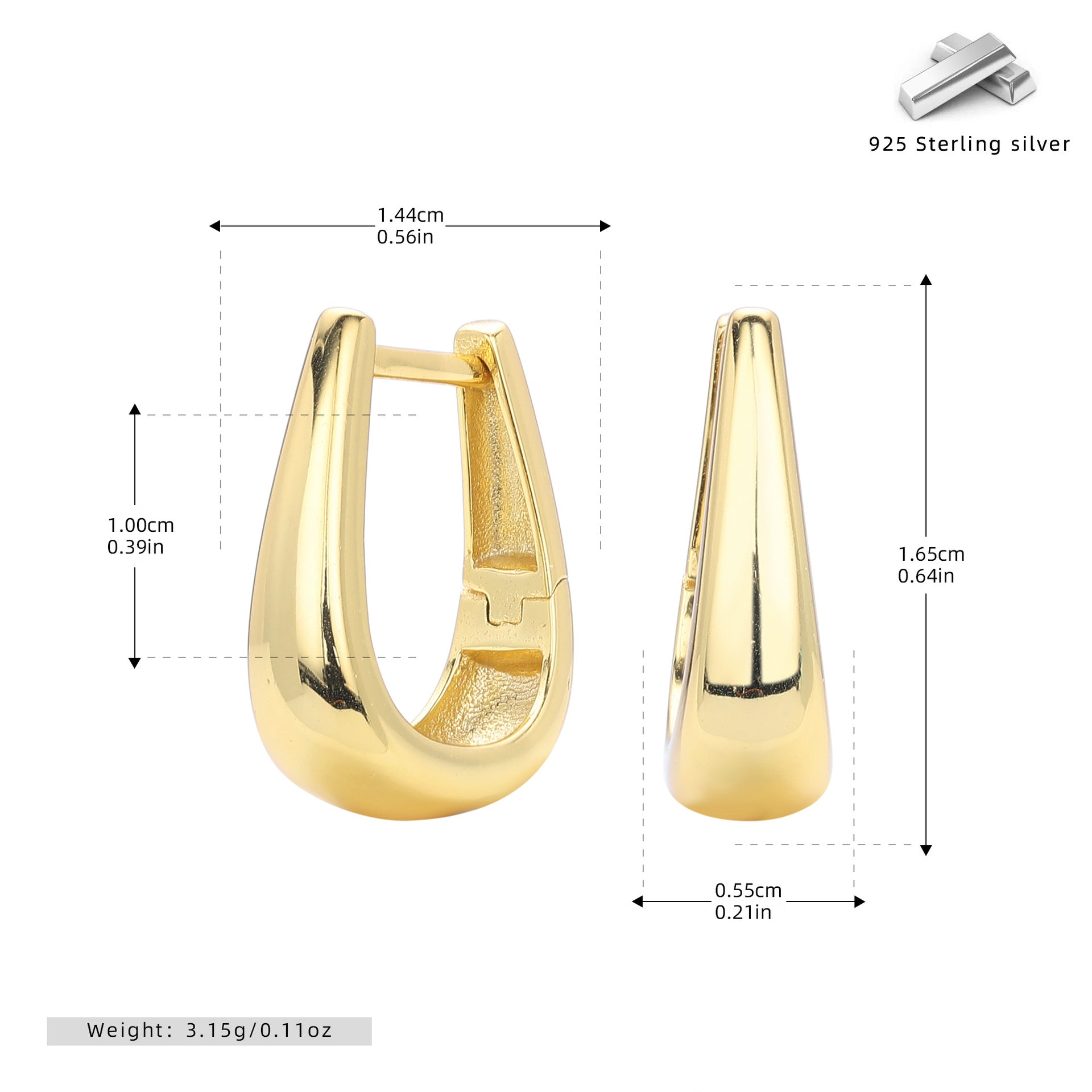 Damen Ohrhänger mit modernem Tropfen-Design aus 925 Sterling Silber Shop Nory