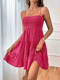 Damen Freizeitkleid mit Schmalen Trägern und Rüschendetails