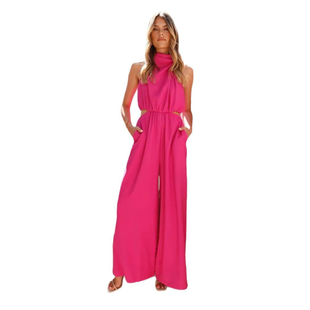 Damen Jumpsuit mit seitlichen Cut-Outs und komfortablem Weitbein-Design Shopnory