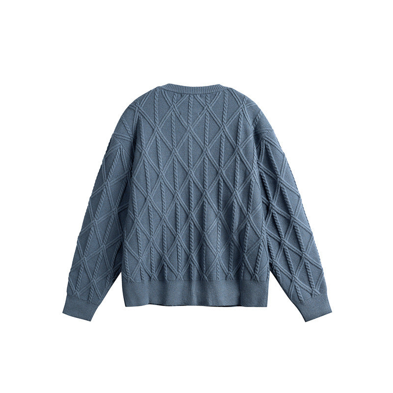 Damen Strickcardigan im Boxy Cut mit strukturierter Rautenmuster, Rundhalsausschnitt und durchgehender Knopfleiste Shop Nory