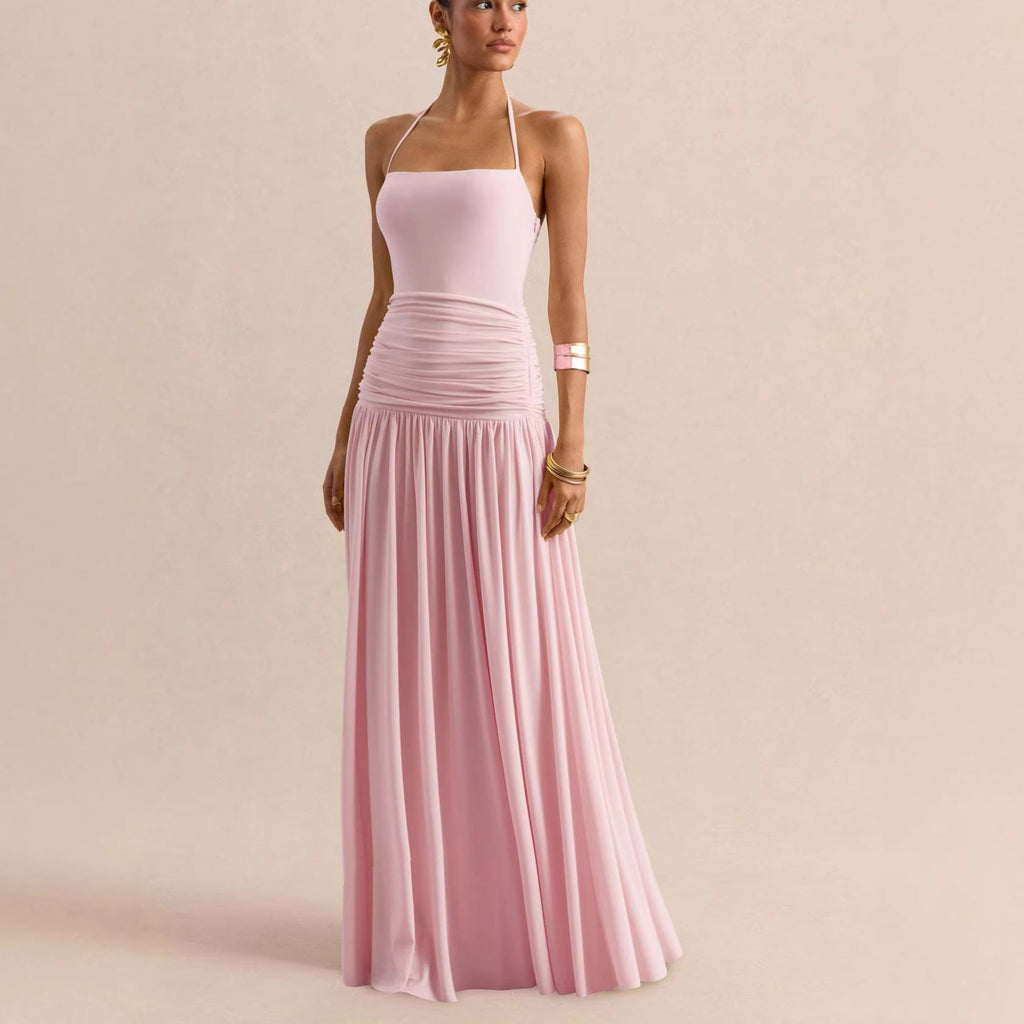 Damen Elegantes Maxikleid mit rüschiertem Oberteil und zarter Silhouette Shopnory
