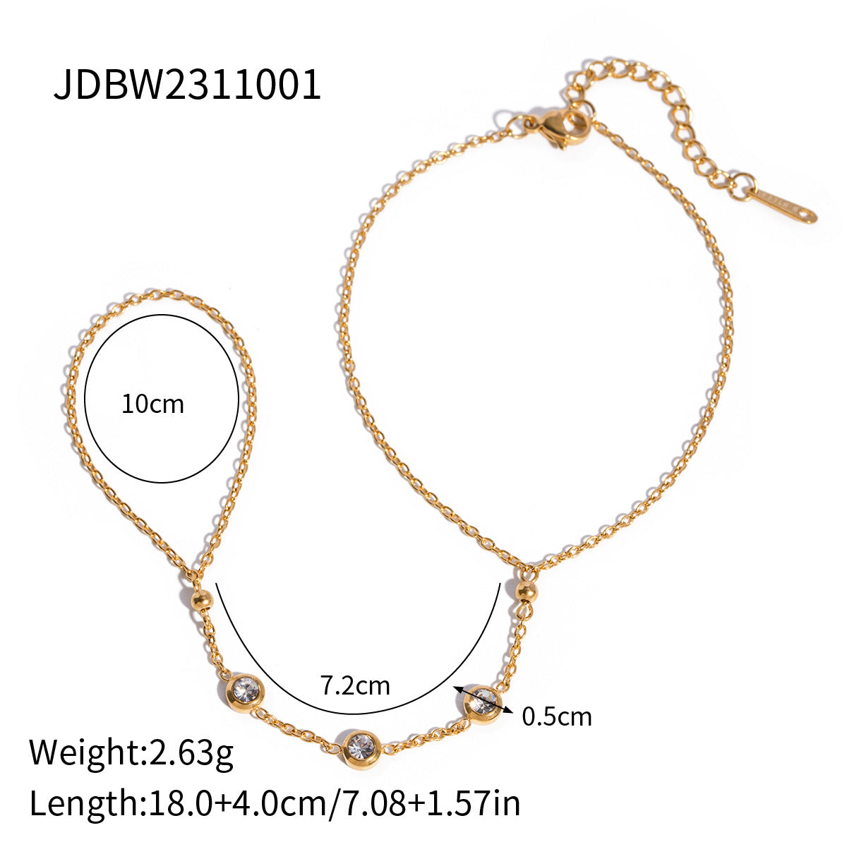 Damen Armband mit funkelnden Zirkonia und exquisite Kettenverarbeitung Shop Nory