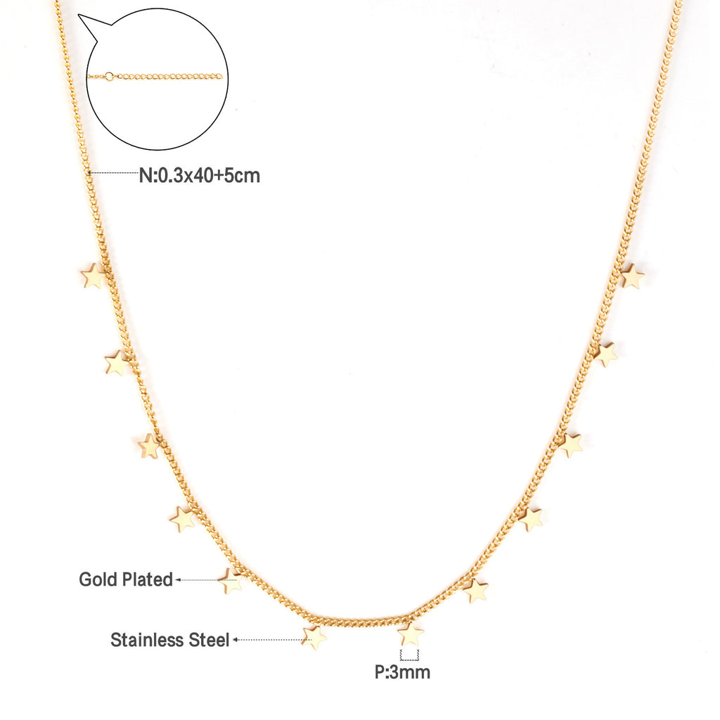Damen elegante Goldplattierte Halskette mit geometrischen Anhängern Shop Nory