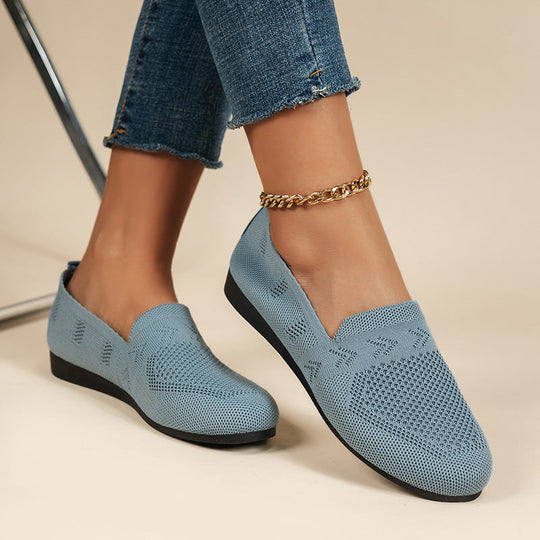 Damen Atmungsaktive Slip-On Sneakers mit flexiblem Strickdesign