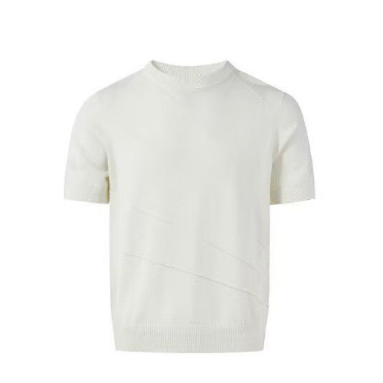 Herren Modisches Strick-T-Shirt mit Rundhalsausschnitt Shop Nory