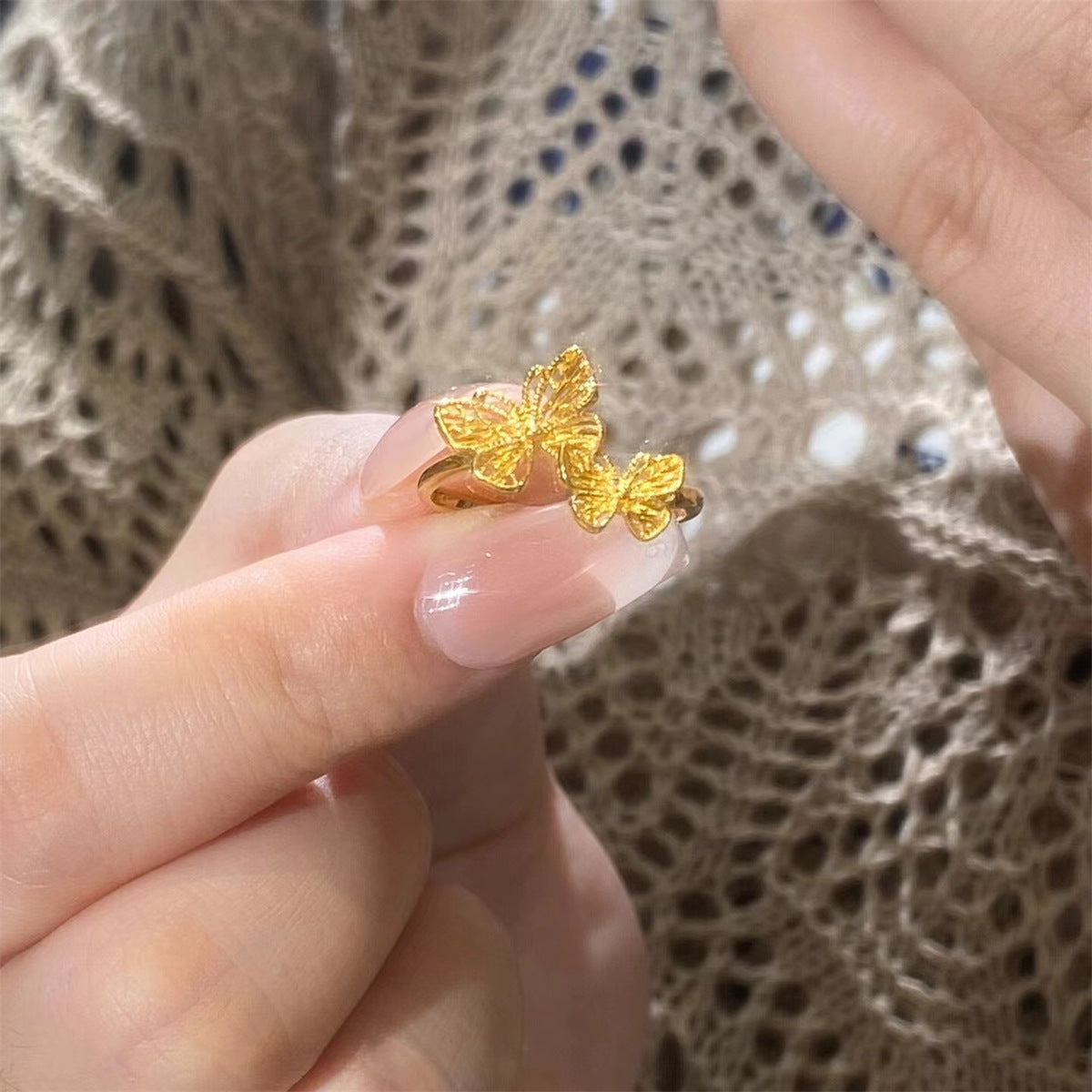 Damenring mit filigranem Schmetterlingsdesign aus hochwertigem Metall Shop Nory