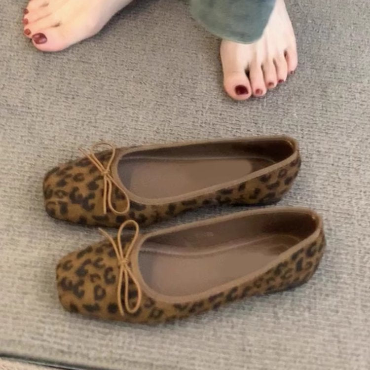 Damen Komfortable Ballerinas mit trendigem Leopardenmuster