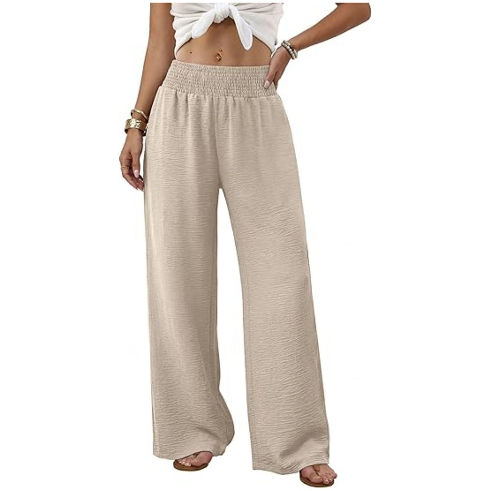 Damen Palazzo-Loungehose mit hohem Smokbund und weitem Bein Shop Nory