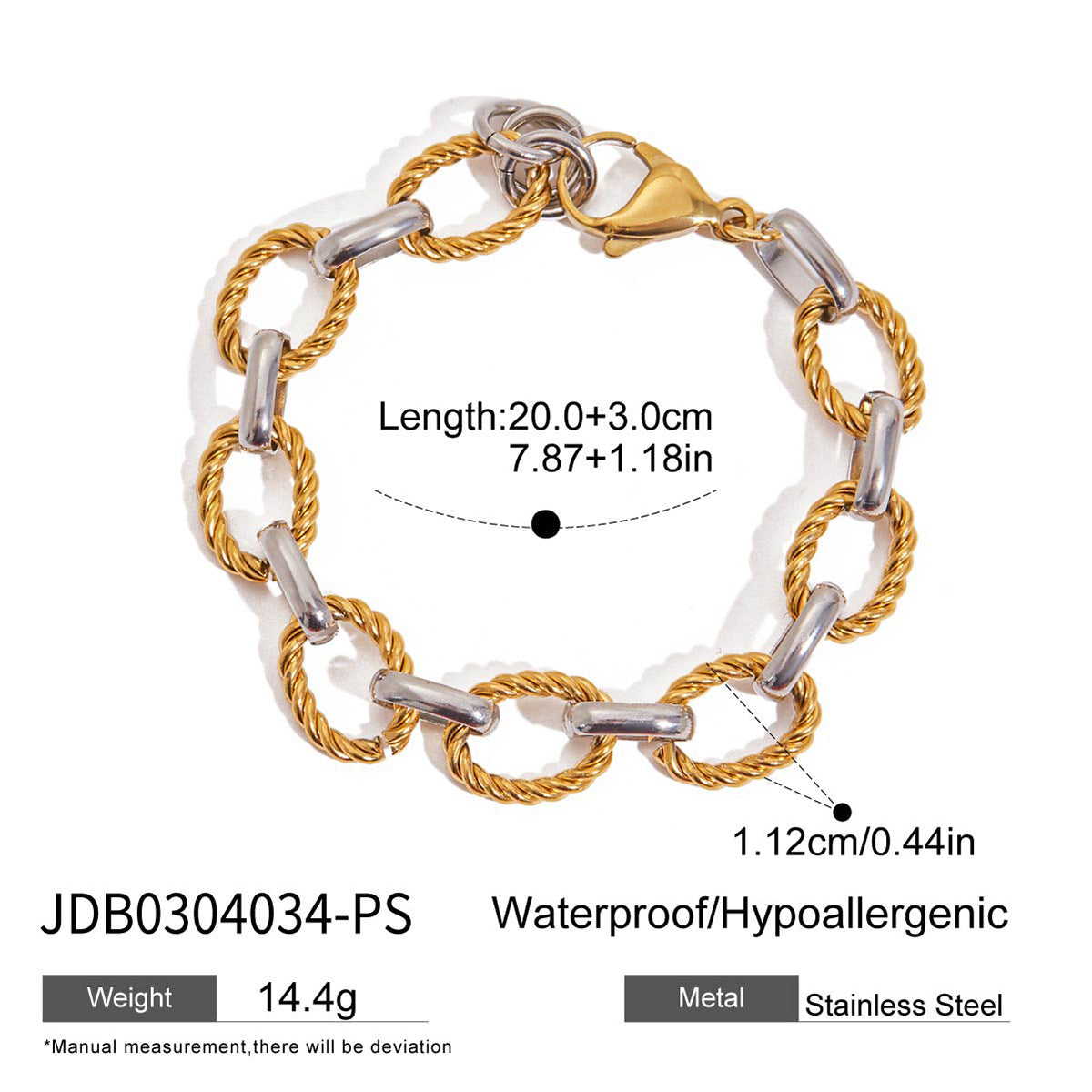 Damen Armband aus wasserdichtem, hypoallergenem Edelstahl mit drehbarem Design Shop Nory