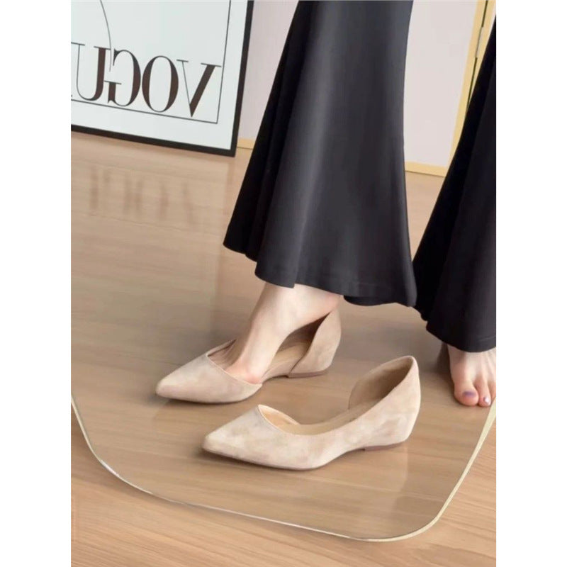 Damen Elegante Wildleder-D'Orsay Keil-Pumps Shop Nory