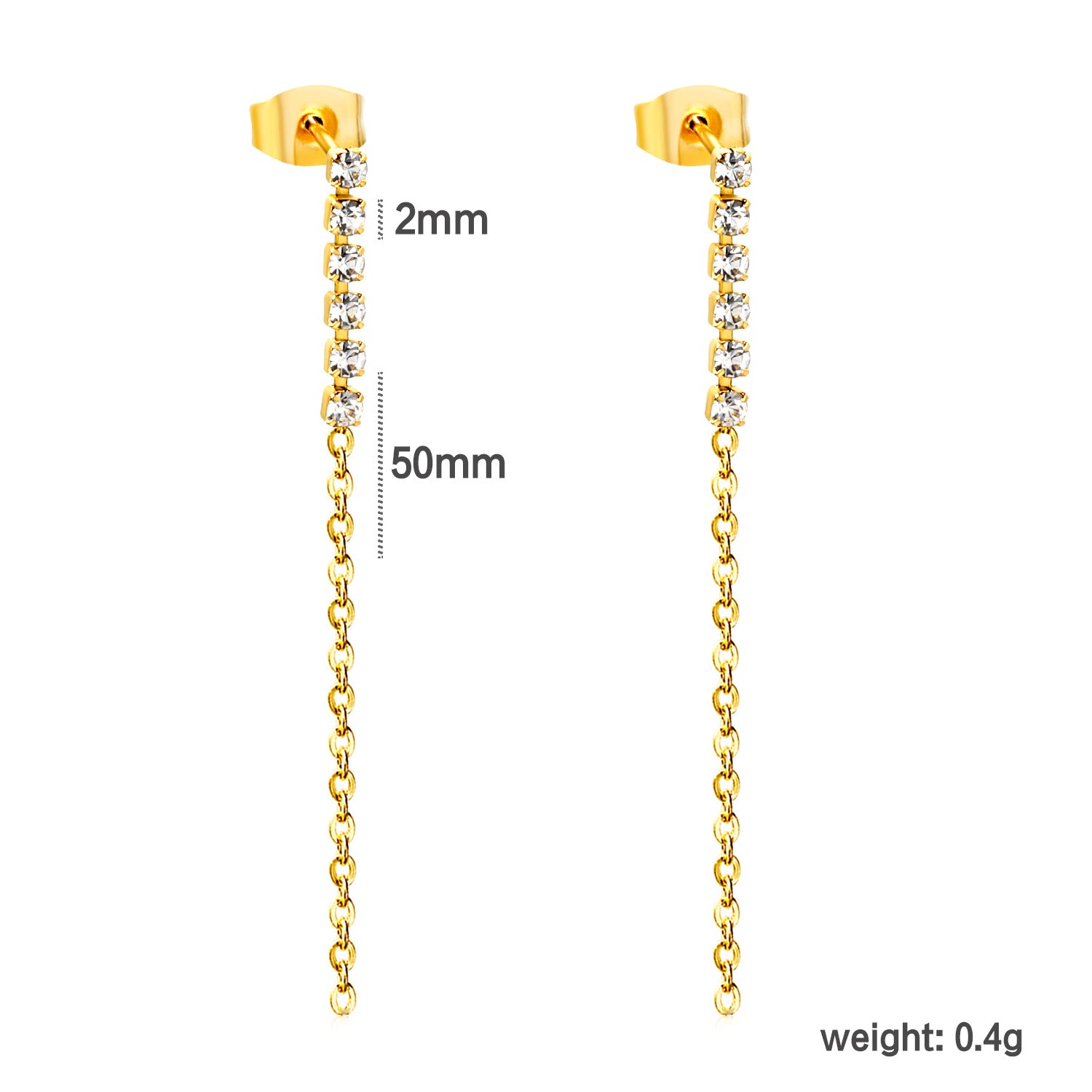Damen Hängende Ohrstecker mit funkelnden Kristallen und eleganter Kettenstruktur Shop Nory
