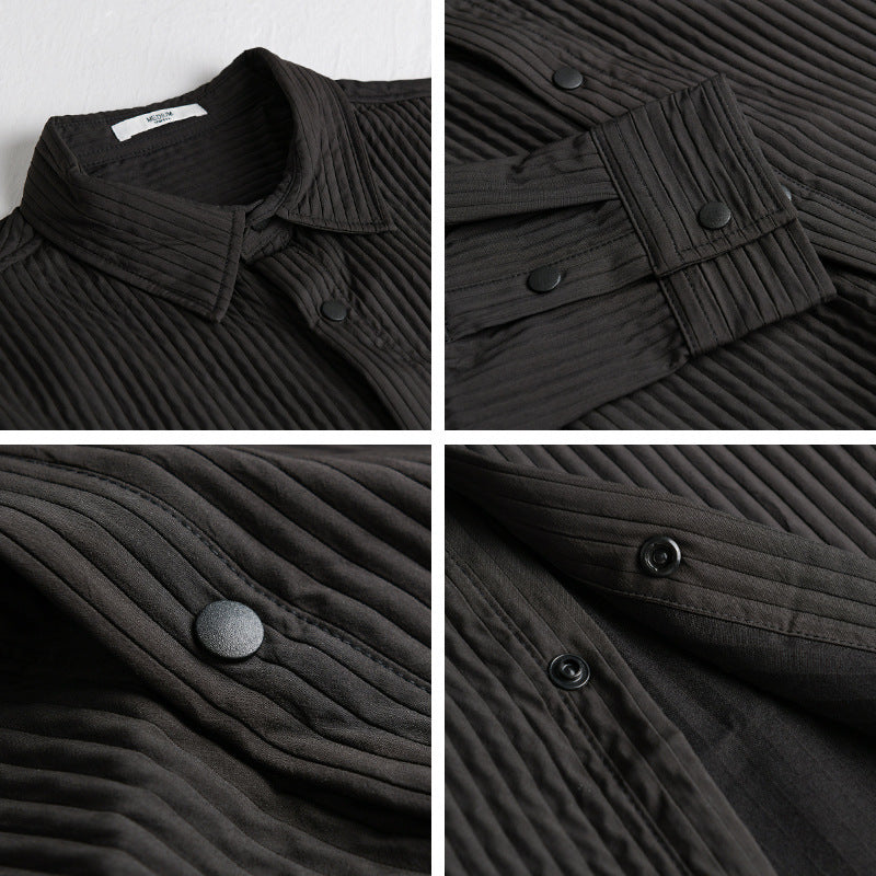Herren Gestepptes Overshirt aus leichter Baumwollstruktur mit Druckknopfleiste Shop Nory