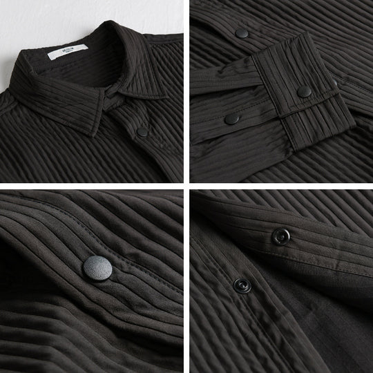 Herren Gestepptes Overshirt aus leichter Baumwollstruktur mit Druckknopfleiste Shop Nory