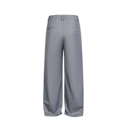 Damen Weite Bundfalten-Hose mit hoher Taille und sichtbarer Knopfleiste Shop Nory