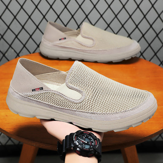 Herren nan atmungsaktiver Mesh-Slip-On mit Velourslederbesatz, elastischem Einstieg und griffiger Outdoor-Profilsohle Shop Nory