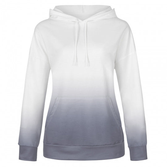 Damen Oversize Kapuzenpullover mit Dip-Dye Farbverlauf und Kängurutasche Shop Nory