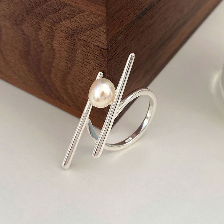 Damen Perlring mit modernem Minimalismus Shop Nory