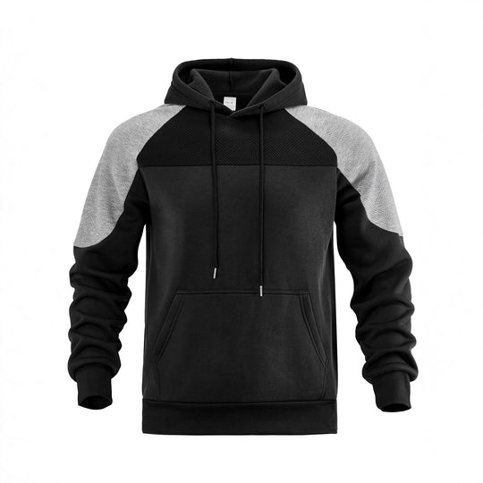 Herren Kapuzenpullover mit Struktur-Einsätzen und Kängurutasche Shop Nory