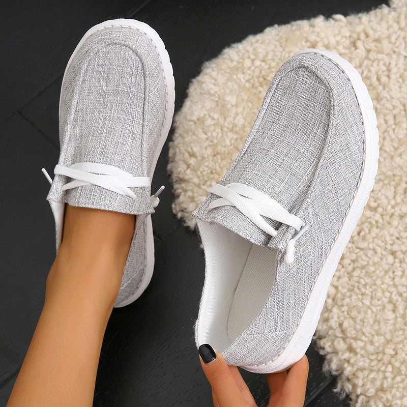 Damen bequeme Slip-On Freizeitschuhe mit leichtem Obermaterial Shopnory