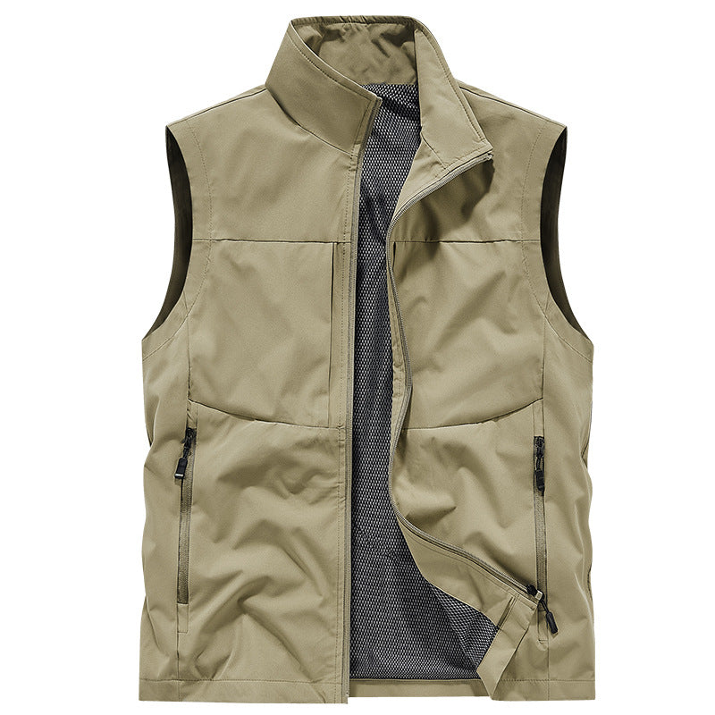 Herren Leichte Outdoor-Utilityweste mit Mesh‑Futter, windabweisender Microfaser und sicheren Reißverschlusstaschen Shop Nory