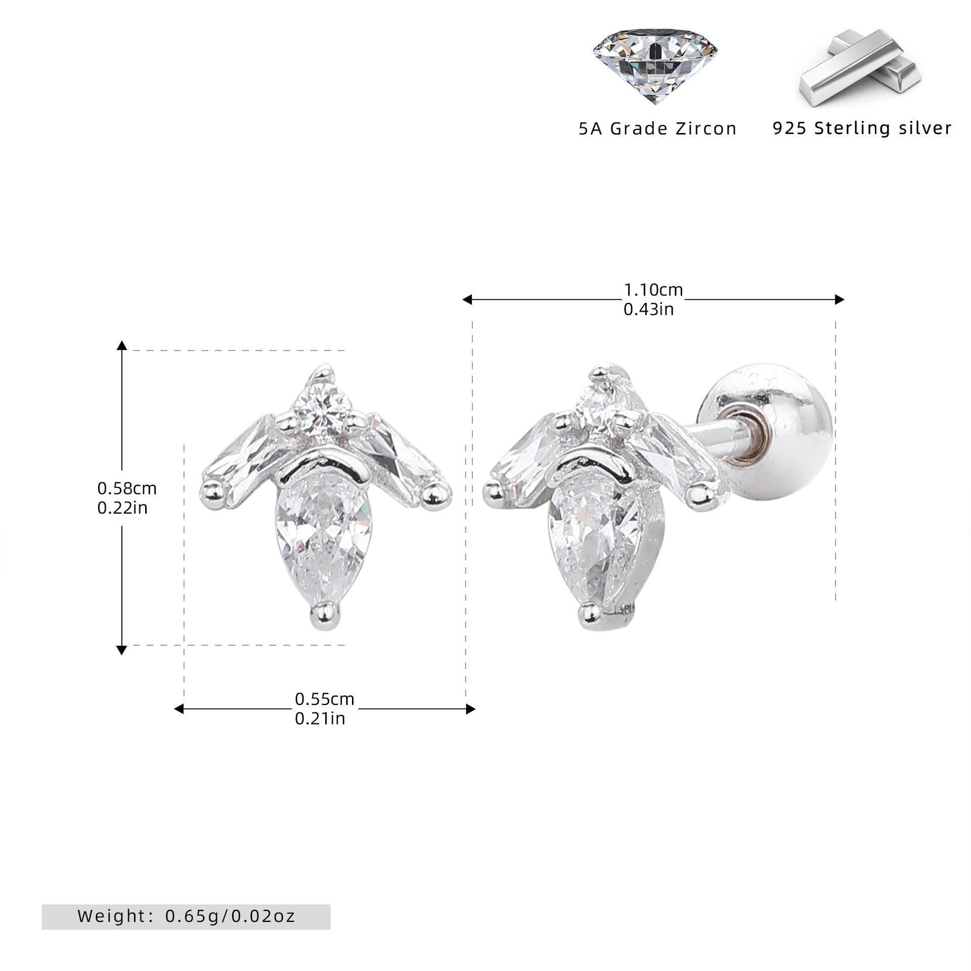 Damen Ohrstecker mit funkelndem Zirkon-Besatz und elegantem Design Shop Nory