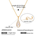Damen Halskette mit tropfenförmigem Zirkonia-Anhänger und hypoallergenem Edelstahl Shop Nory