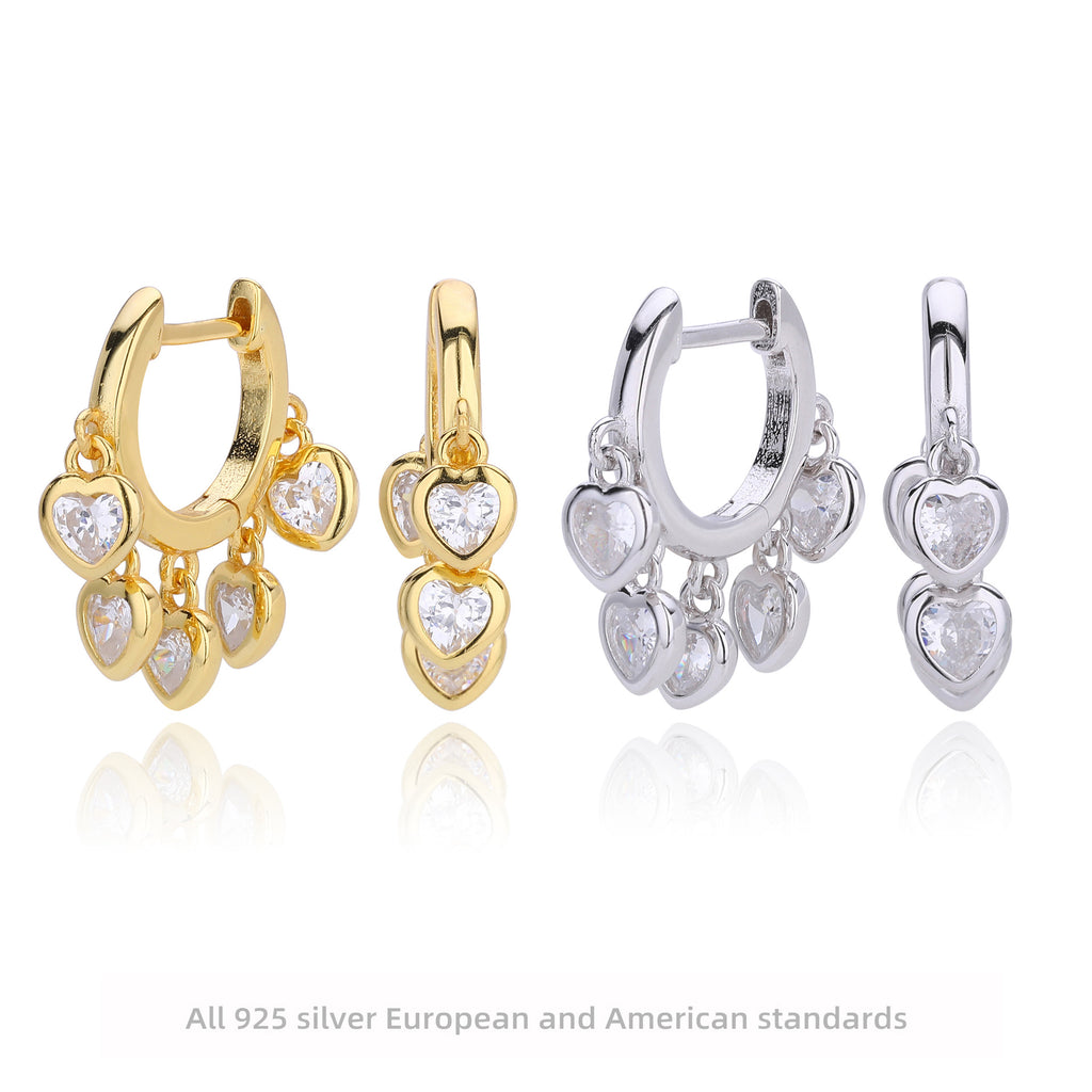 Damen Ohrhänger im verspielten Herzdesign aus 925 Sterling Silber Shop Nory