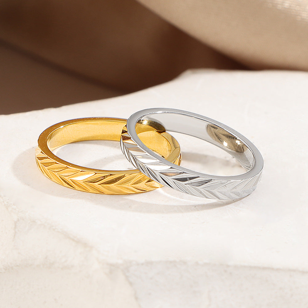 Damen Ringband mit strukturiertem Blattdesign Shop Nory