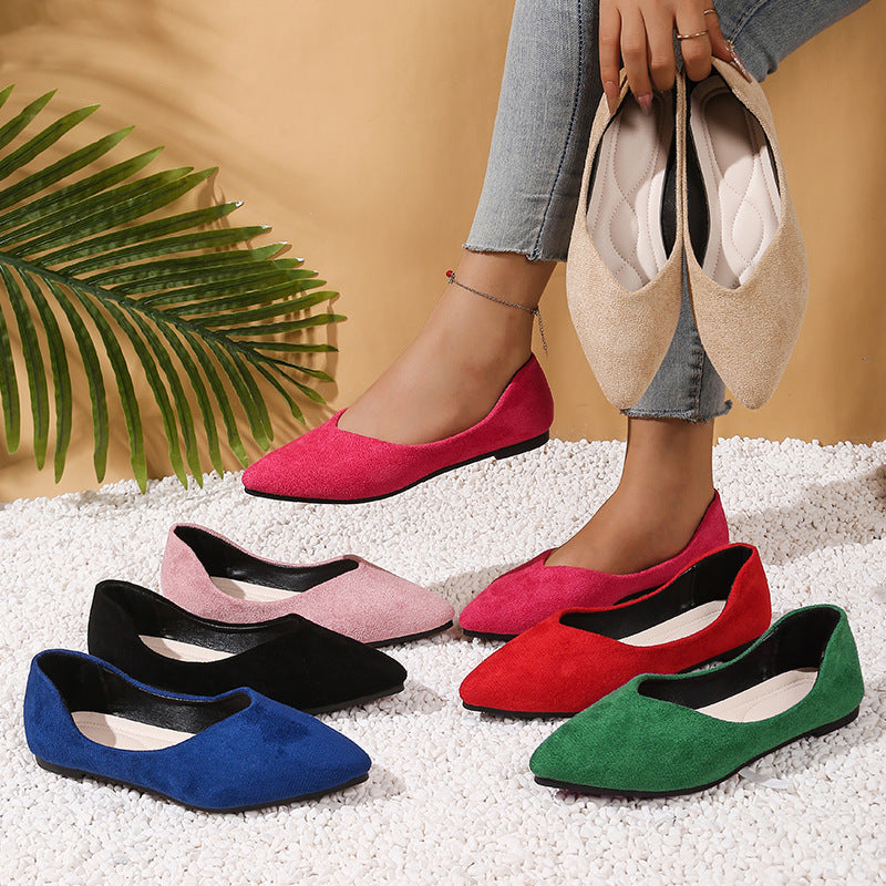 Damen elegante Ballerinas mit spitzer Zehenpartie und ultraleichter Sohlenkonstruktion