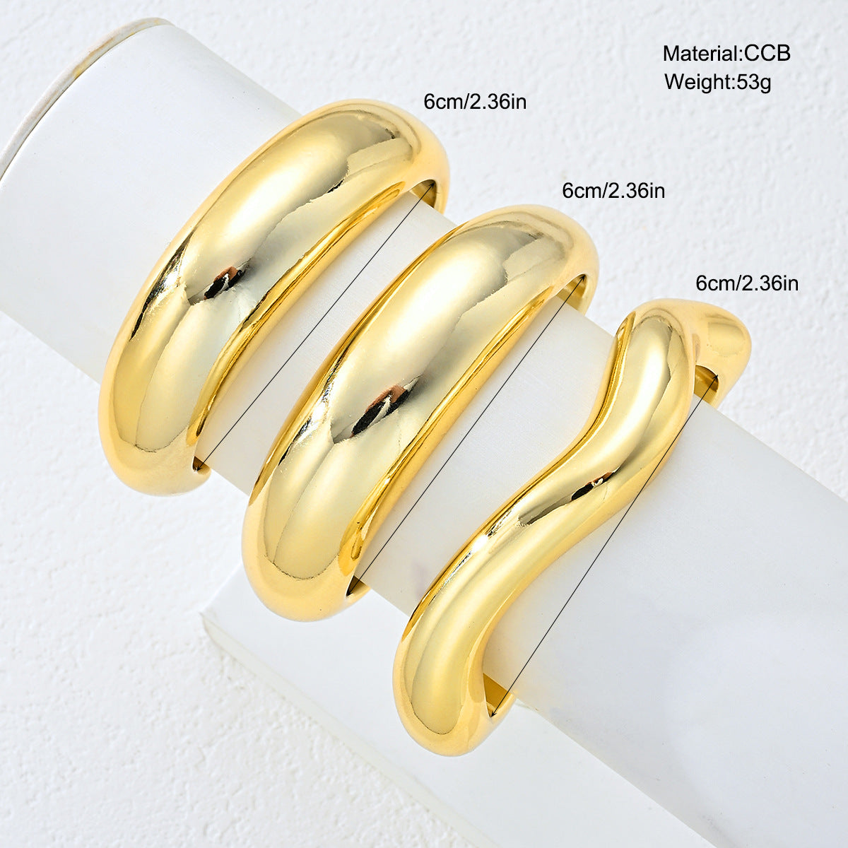 Damen Armreif-Set mit geschwungenem Design und glänzender Oberfläche Shop Nory